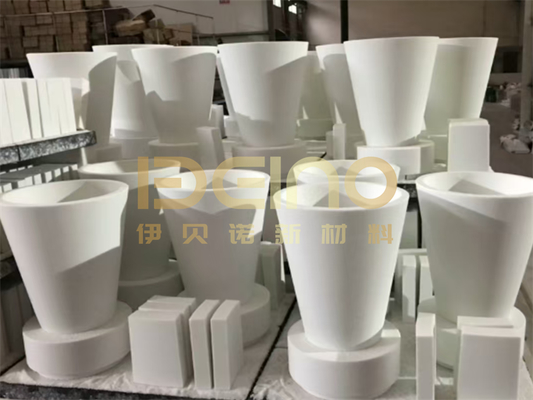 Stożkowa ceramiczna rura aluminiowa do rurociągów szlamowych i popiołu lotnego, rura do transportu szlamu górniczego wyłożona ceramiczną wykładziną aluminiową